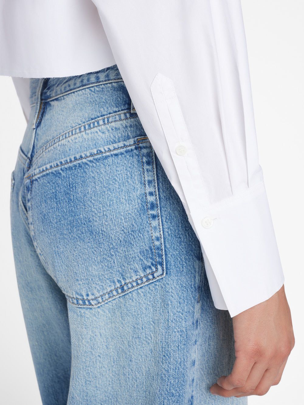 The Cropped Oversized Shirt -- Blanc sold by Frame Denim product image thumbnail 6