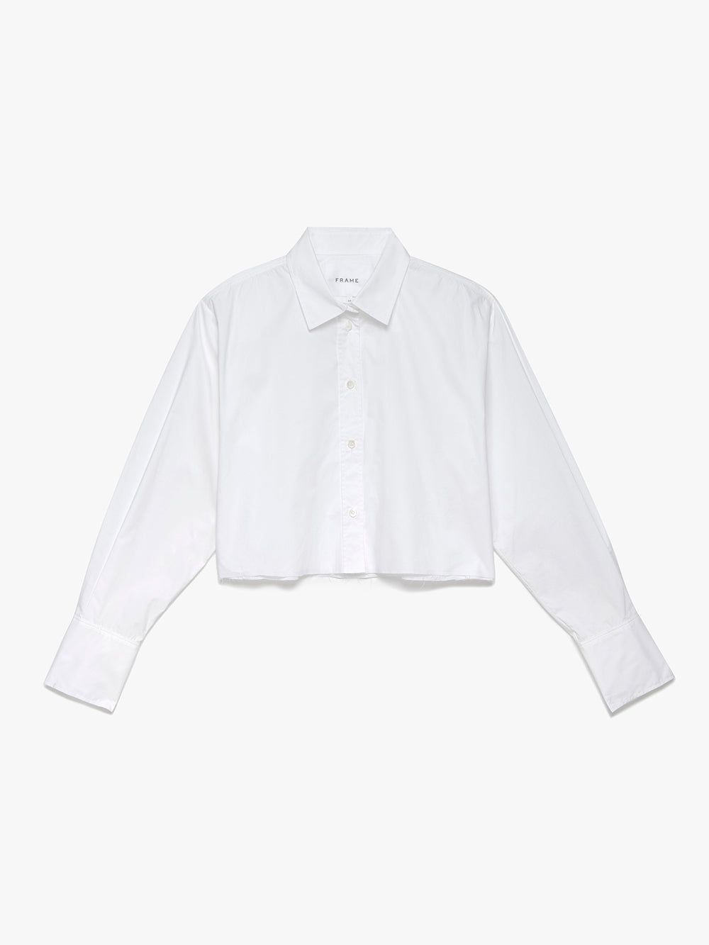 The Cropped Oversized Shirt -- Blanc sold by Frame Denim