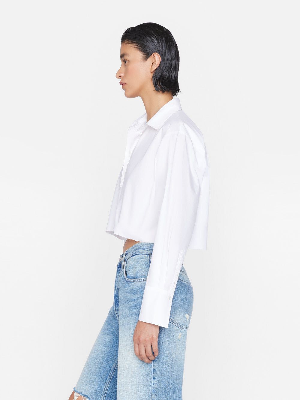 The Cropped Oversized Shirt -- Blanc sold by Frame Denim product image thumbnail 7