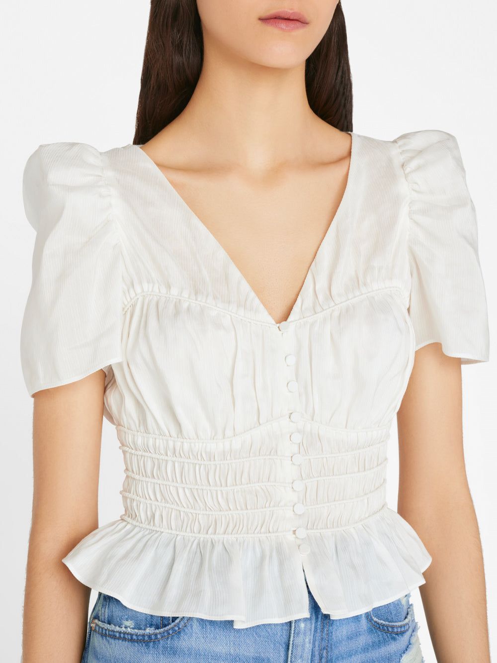 Corded Covered Shoulder Top -- Blanc sold by Frame Denim product image thumbnail 4