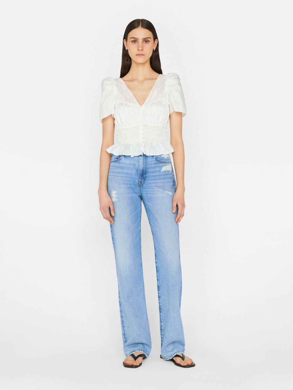 Corded Covered Shoulder Top -- Blanc sold by Frame Denim product image thumbnail 2