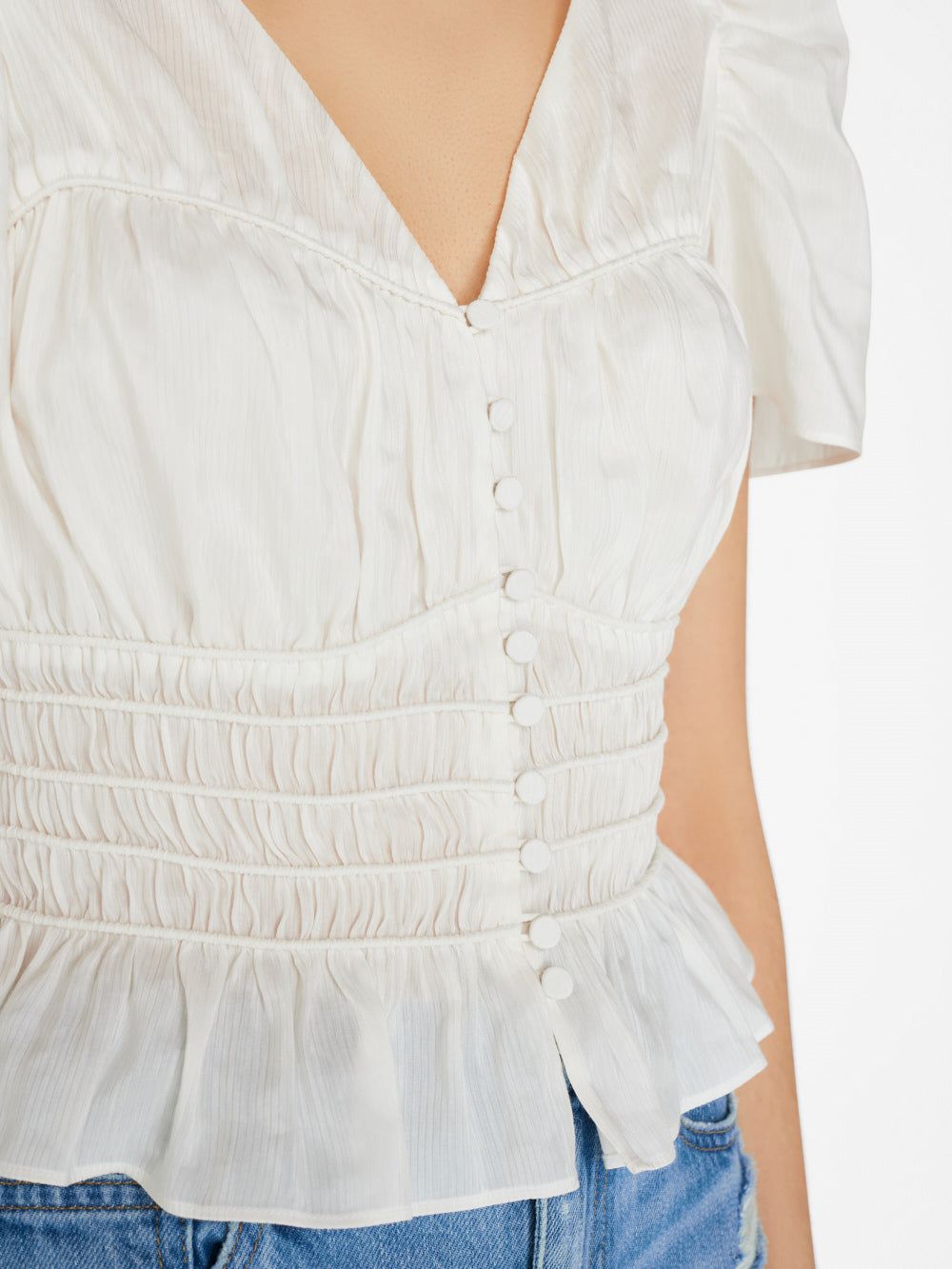 Corded Covered Shoulder Top -- Blanc sold by Frame Denim product image thumbnail 3