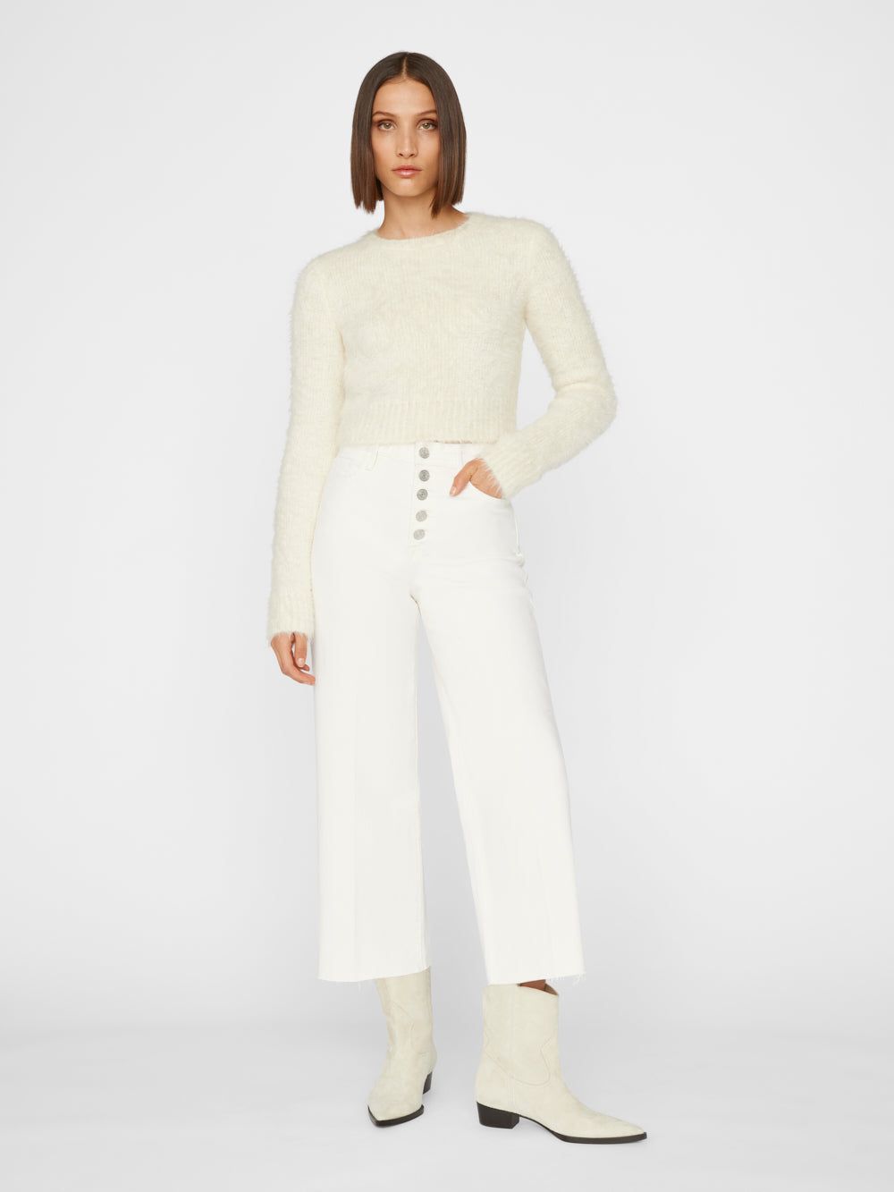 Ali High Rise Wide Crop -- Au Natural sold by Frame Denim product image thumbnail 3