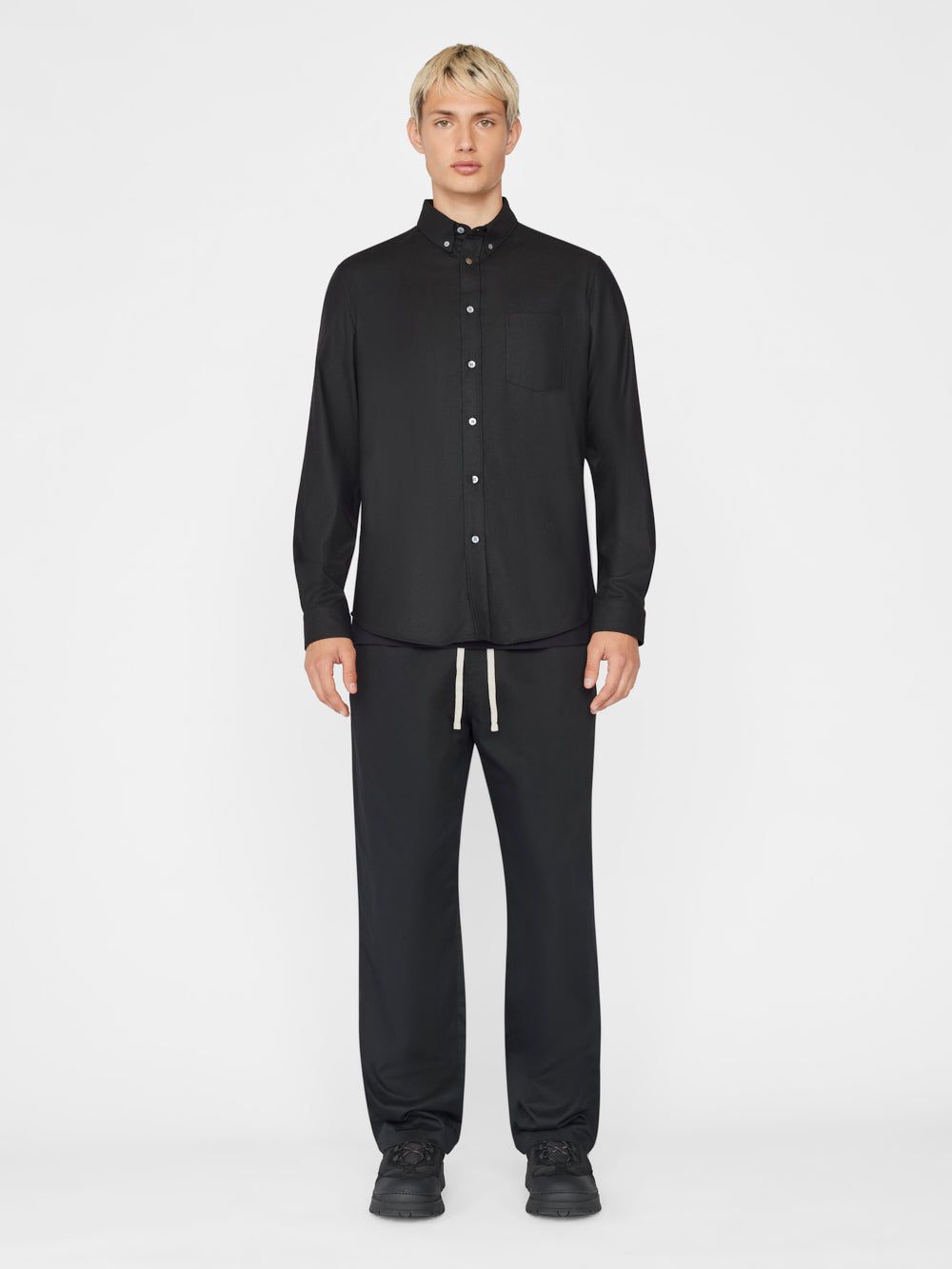 Wool Blend Shirt -- Noir sold by Frame Denim