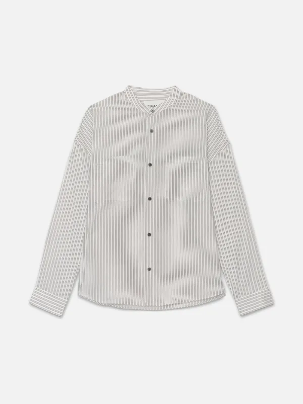 Relaxed Striped Shirt -- Black White Stripe sold by Frame Denim