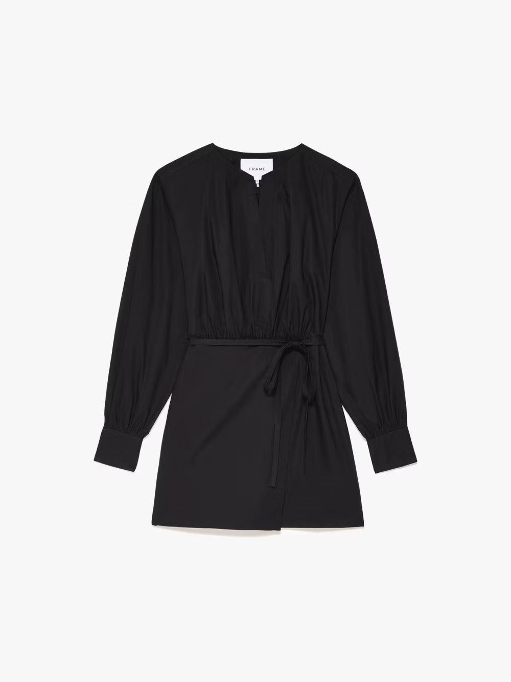 Wrap Mini Dress -- Noir sold by Frame Denim