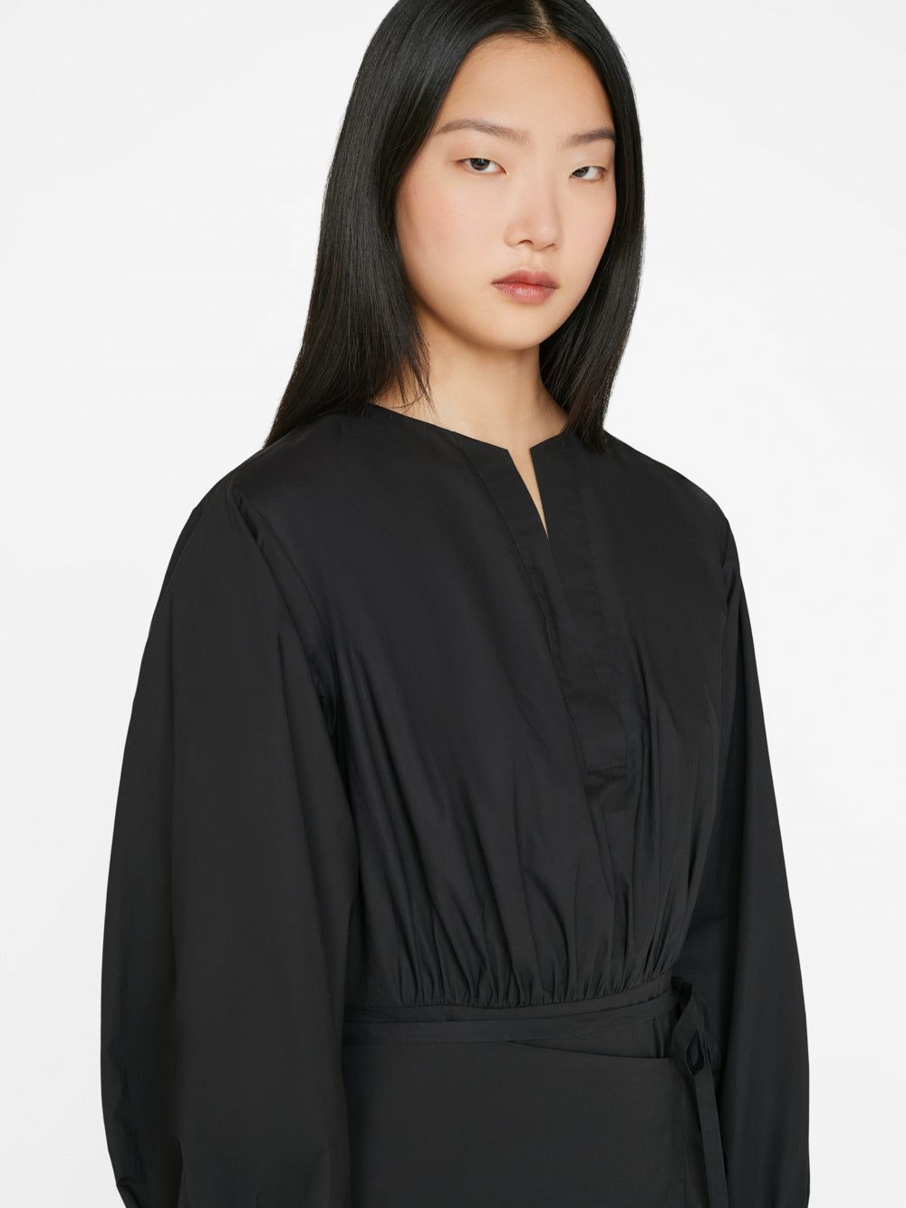 Wrap Mini Dress -- Noir sold by Frame Denim product image thumbnail 3