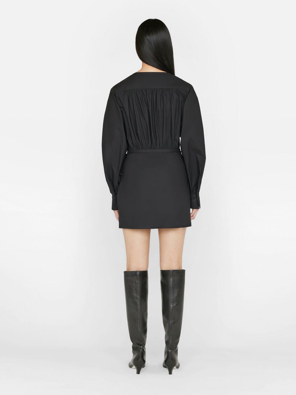 Wrap Mini Dress -- Noir sold by Frame Denim product image thumbnail 8