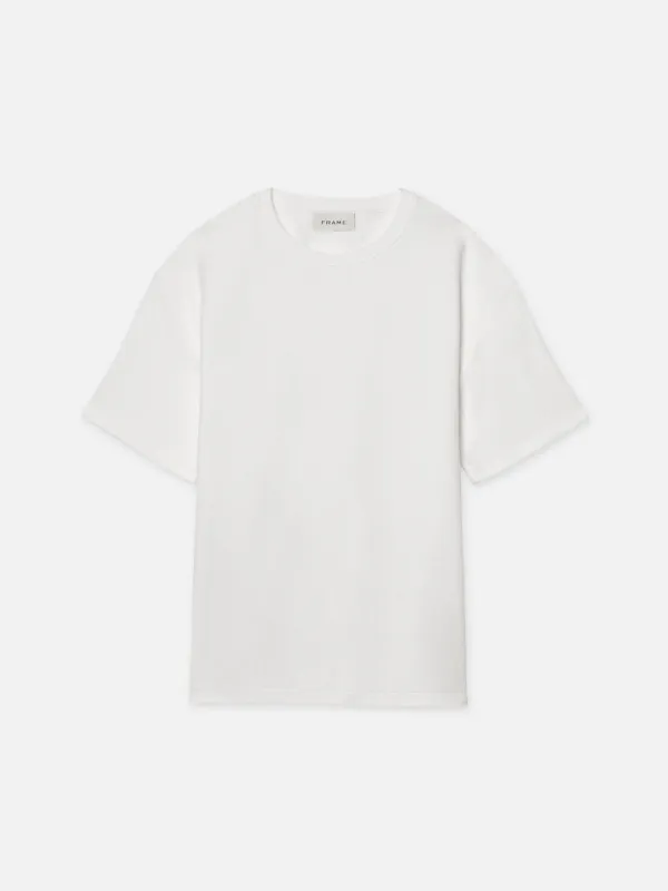 Jacquard Relaxed Tee -- Off White sold by Frame Denim