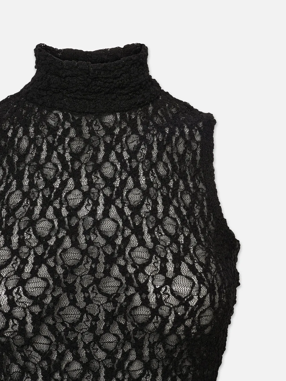 Sleeveless Mesh Mockneck Top -- Black sold by Frame Denim product image thumbnail 3