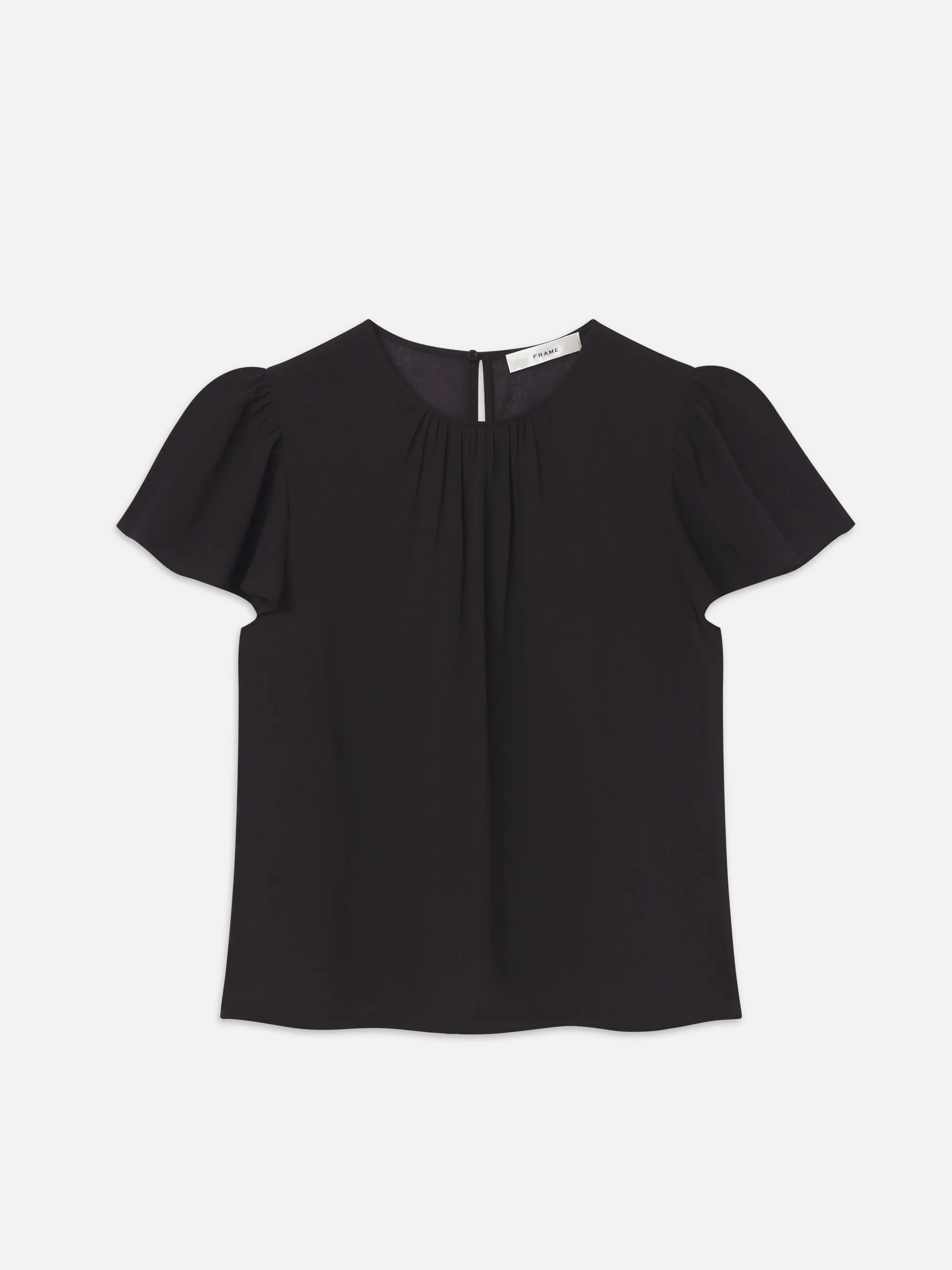 Ruffle Sleeve Blouse -- Black sold by Frame Denim