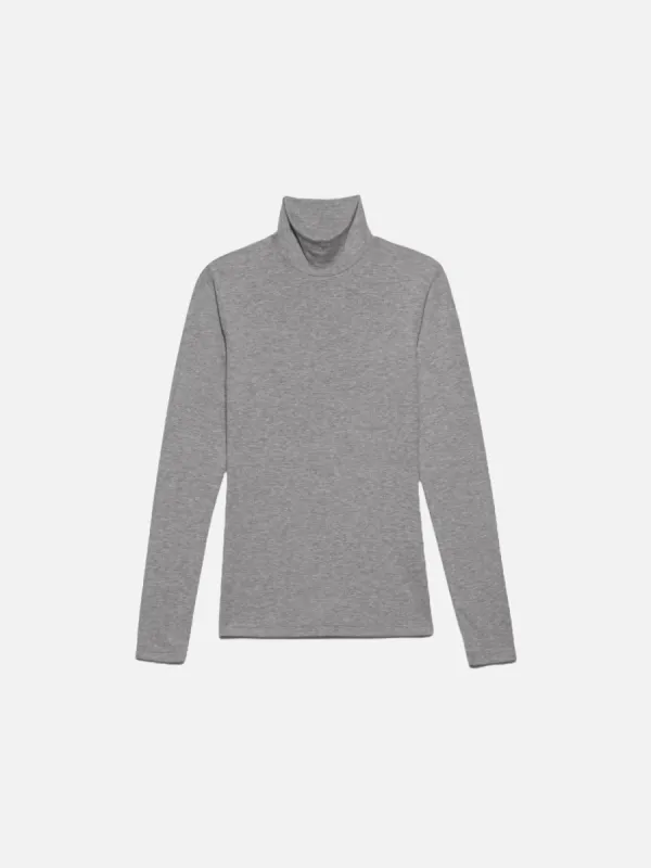Rib Turtleneck -- Gris Heather sold by Frame Denim