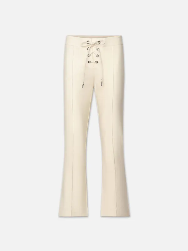 Lace Up Ankle Trouser -- Cream sold by Frame Denim