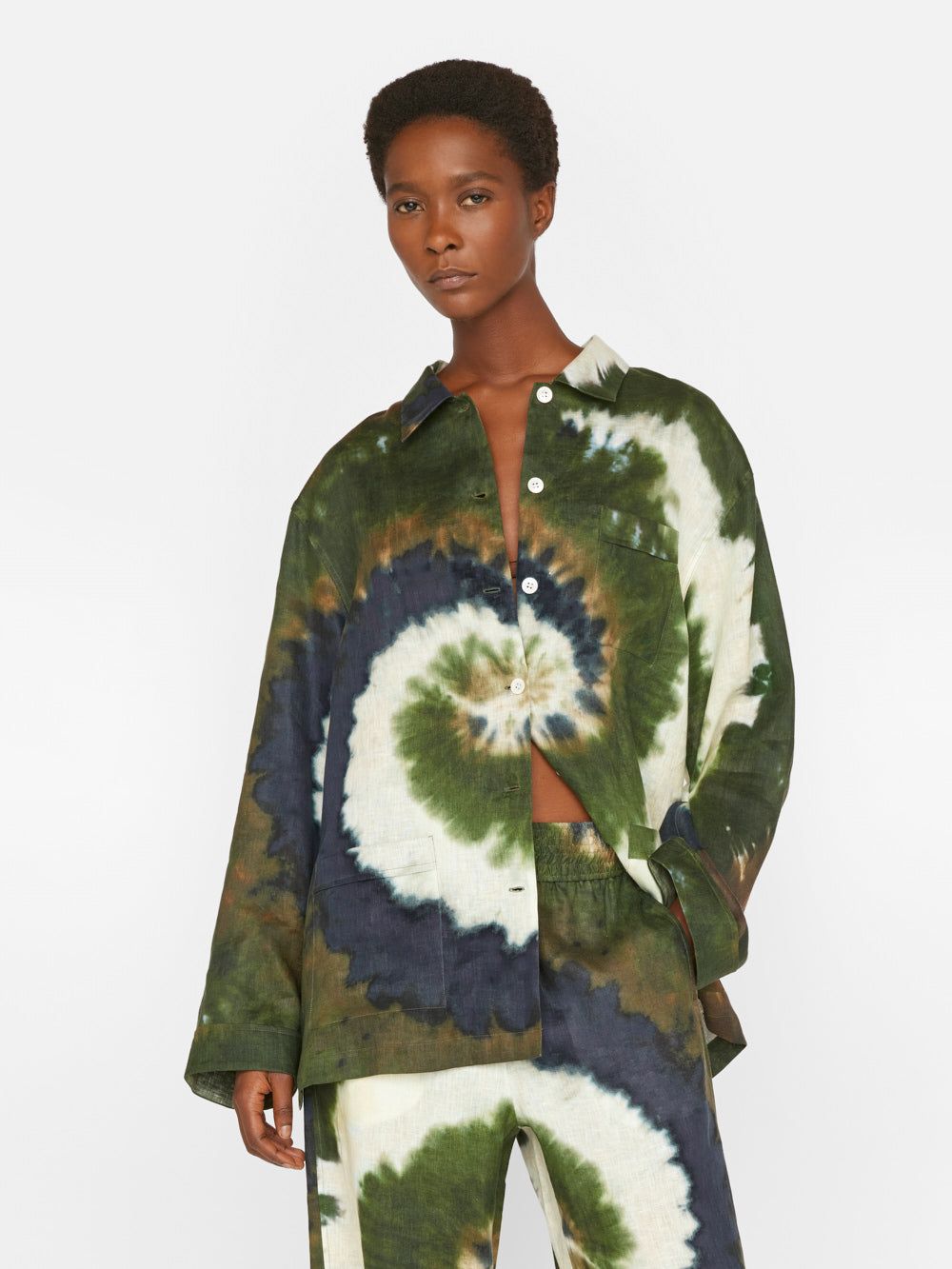 Oversized Tie Dye Shirt -- Fatigue Multi sold by Frame Denim product image thumbnail 2