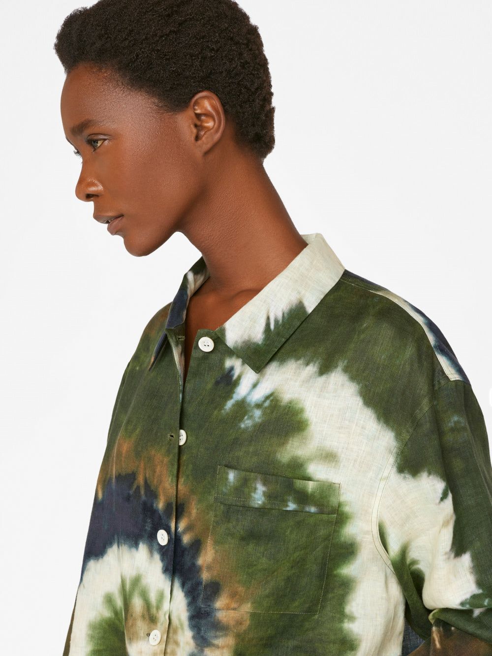 Oversized Tie Dye Shirt -- Fatigue Multi sold by Frame Denim product image thumbnail 8