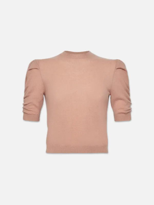 Ruched Sleeve Cashmere Sweater -- Blush sold by Frame Denim