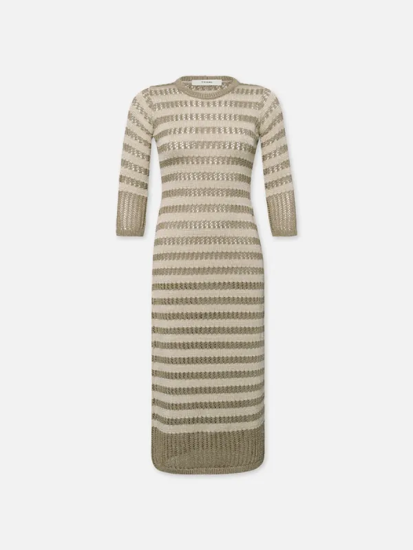 Lurex Stripe Dress -- Gold Multi made by Frame Denim
