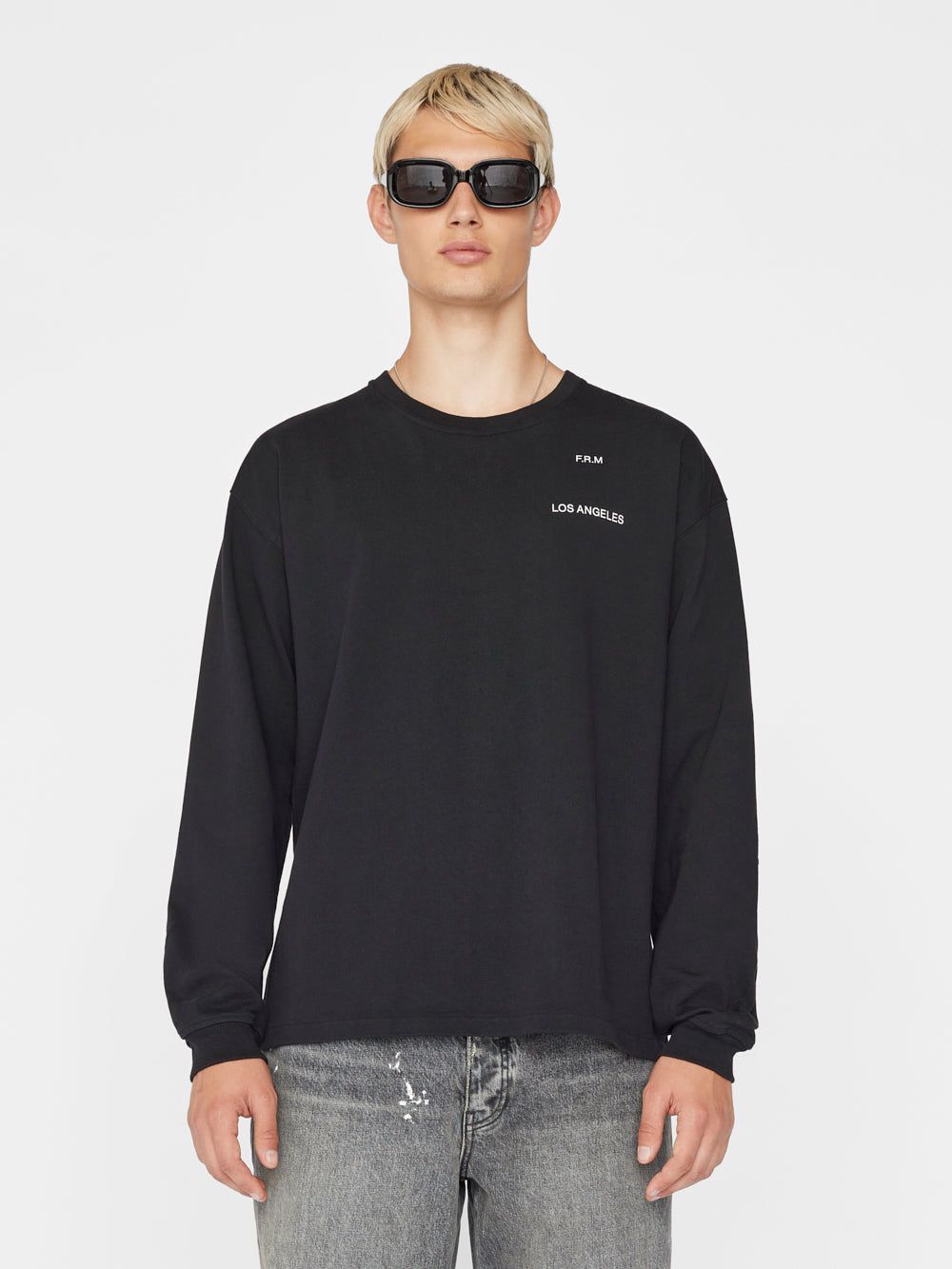 Frame Long Sleeve Graphic Tee -- Noir sold by Frame Denim product image thumbnail 3
