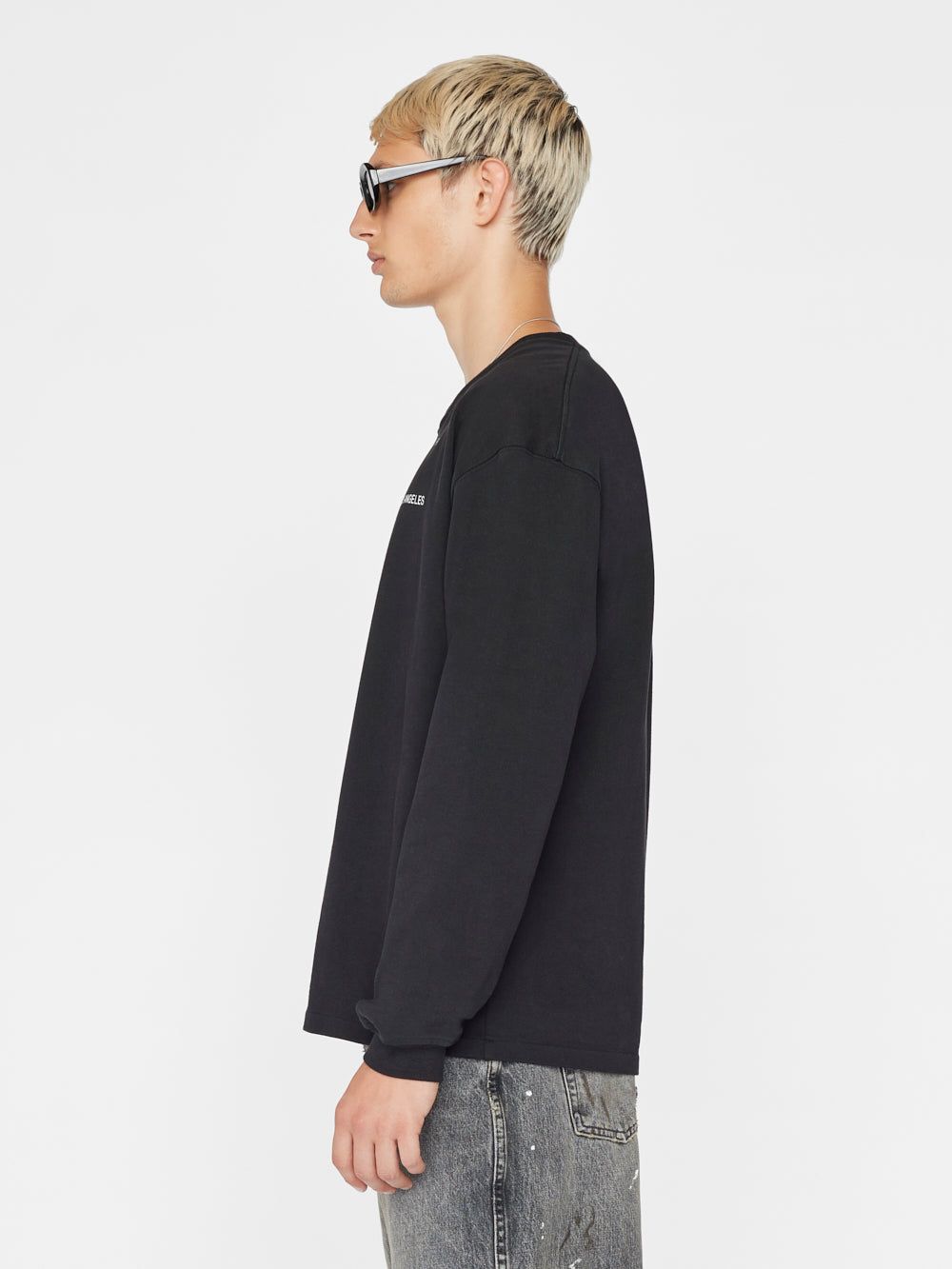 Frame Long Sleeve Graphic Tee -- Noir sold by Frame Denim product image thumbnail 6