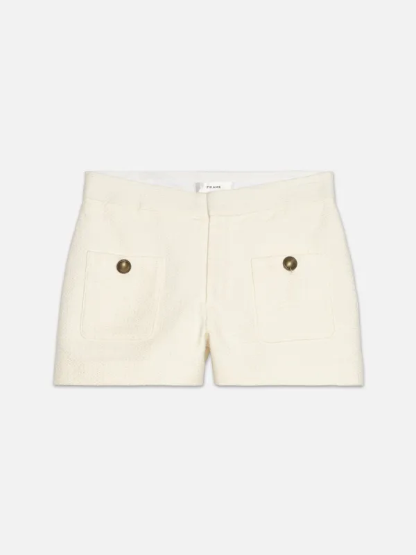 Patch Pocket Trouser Short -- Cream sold by Frame Denim