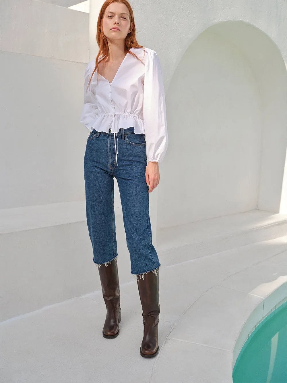 High Rise Easy Capri -- Wren sold by Frame Denim product image thumbnail 2