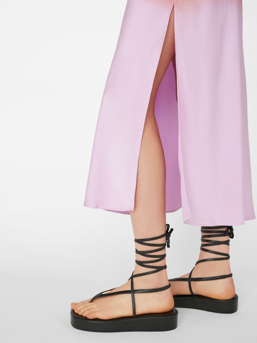 Bias Dip Dye Midi Dress -- Red Orange Multi sold by Frame Denim product image thumbnail 4