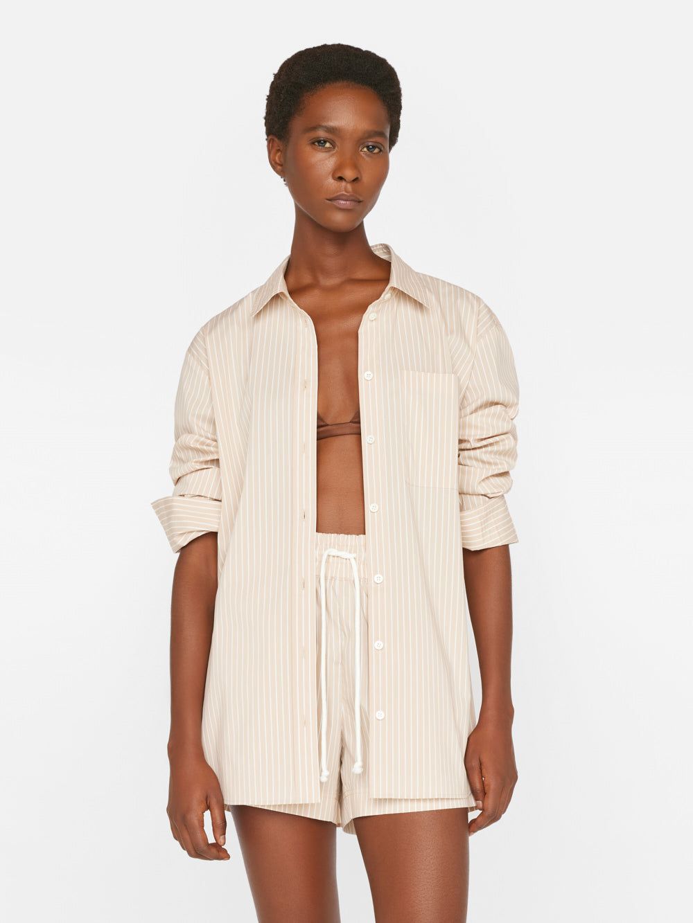 The Oversized Shirt -- Sand Multi sold by Frame Denim