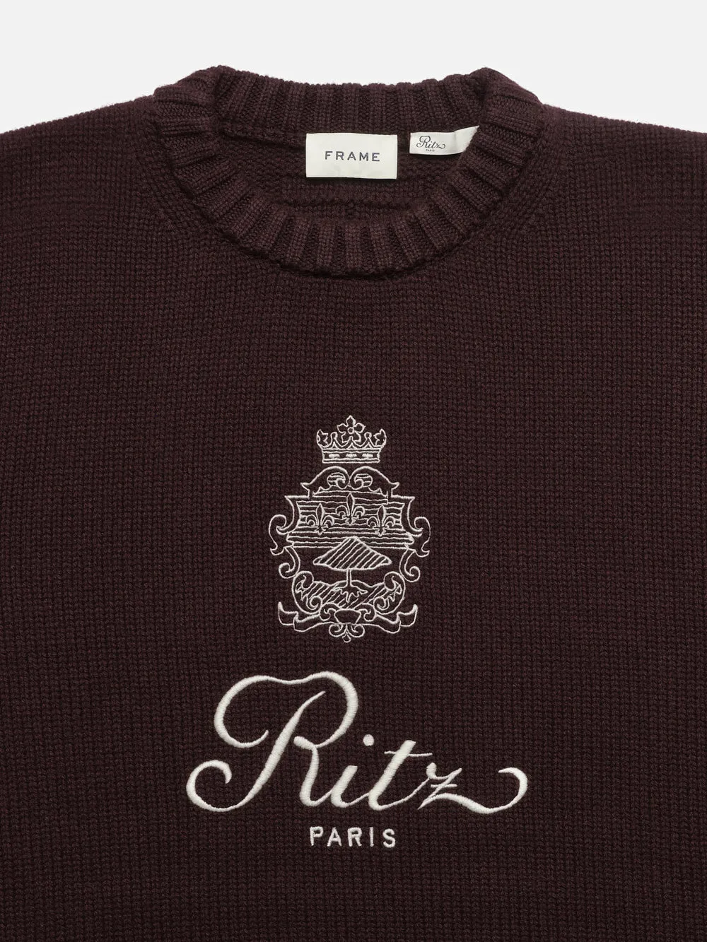 Ritz Unisex Cashmere Sweater -- Bordeaux sold by Frame Denim product image thumbnail 2