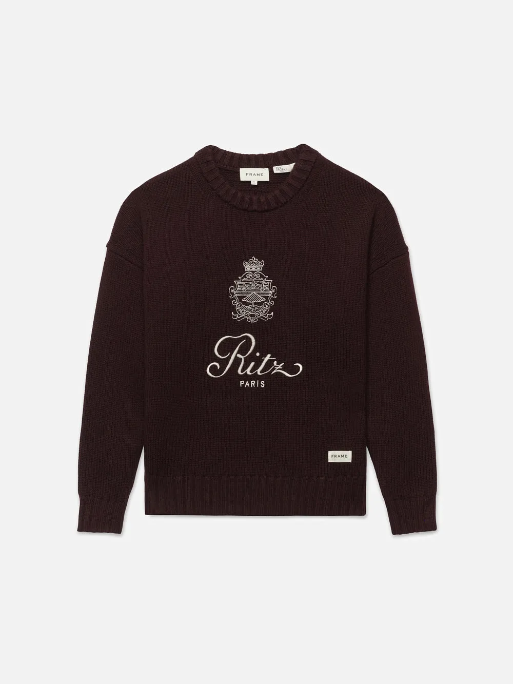 Ritz Unisex Cashmere Sweater -- Bordeaux sold by Frame Denim