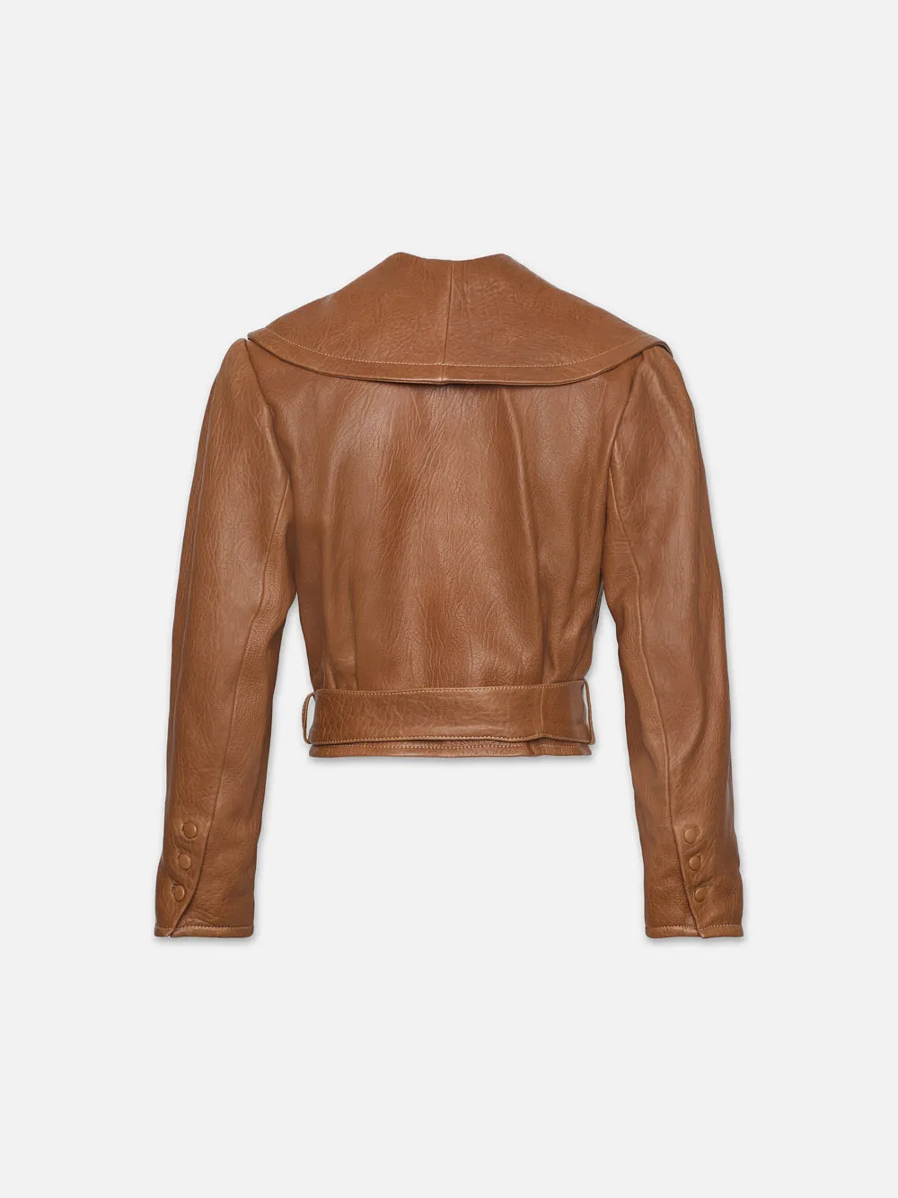 Cropped Belted Leather Jacket -- Camel sold by Frame Denim product image thumbnail 5