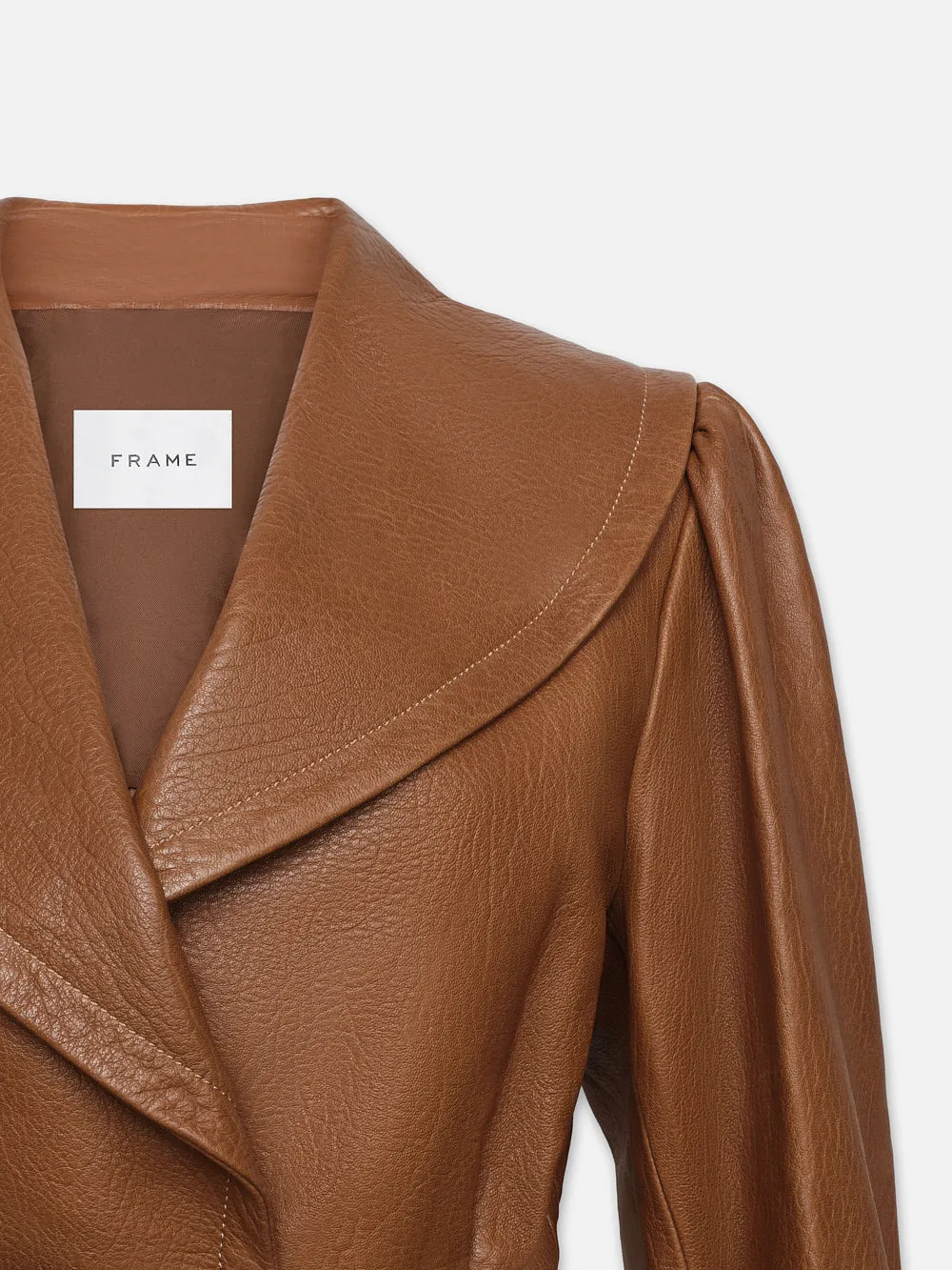 Cropped Belted Leather Jacket -- Camel sold by Frame Denim product image thumbnail 4