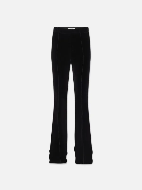 The Slim Stacked Velvet Trouser -- Black sold by Frame Denim