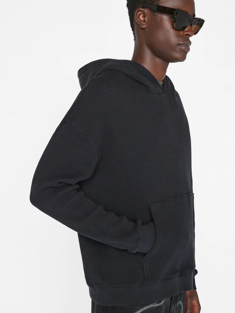 Waffle Textured Hoodie -- Noir sold by Frame Denim product image thumbnail 5