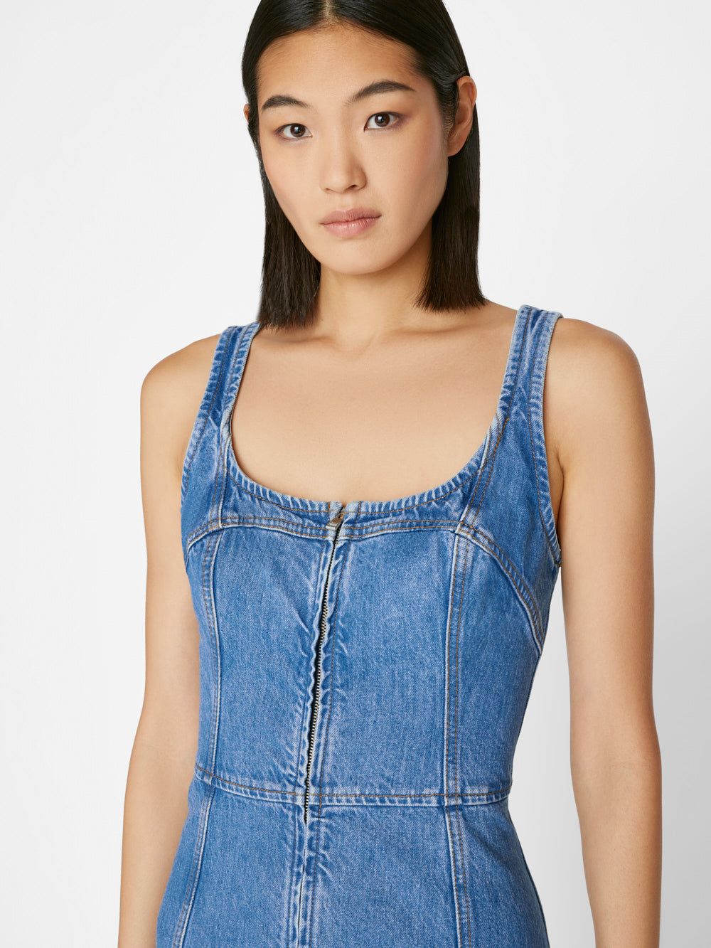 Denim Bustier Zip Dress -- Sea Level sold by Frame Denim product image thumbnail 4