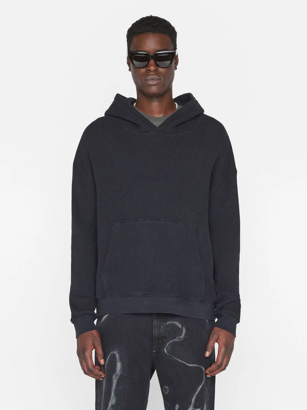 Waffle Textured Hoodie -- Noir sold by Frame Denim product image thumbnail 3