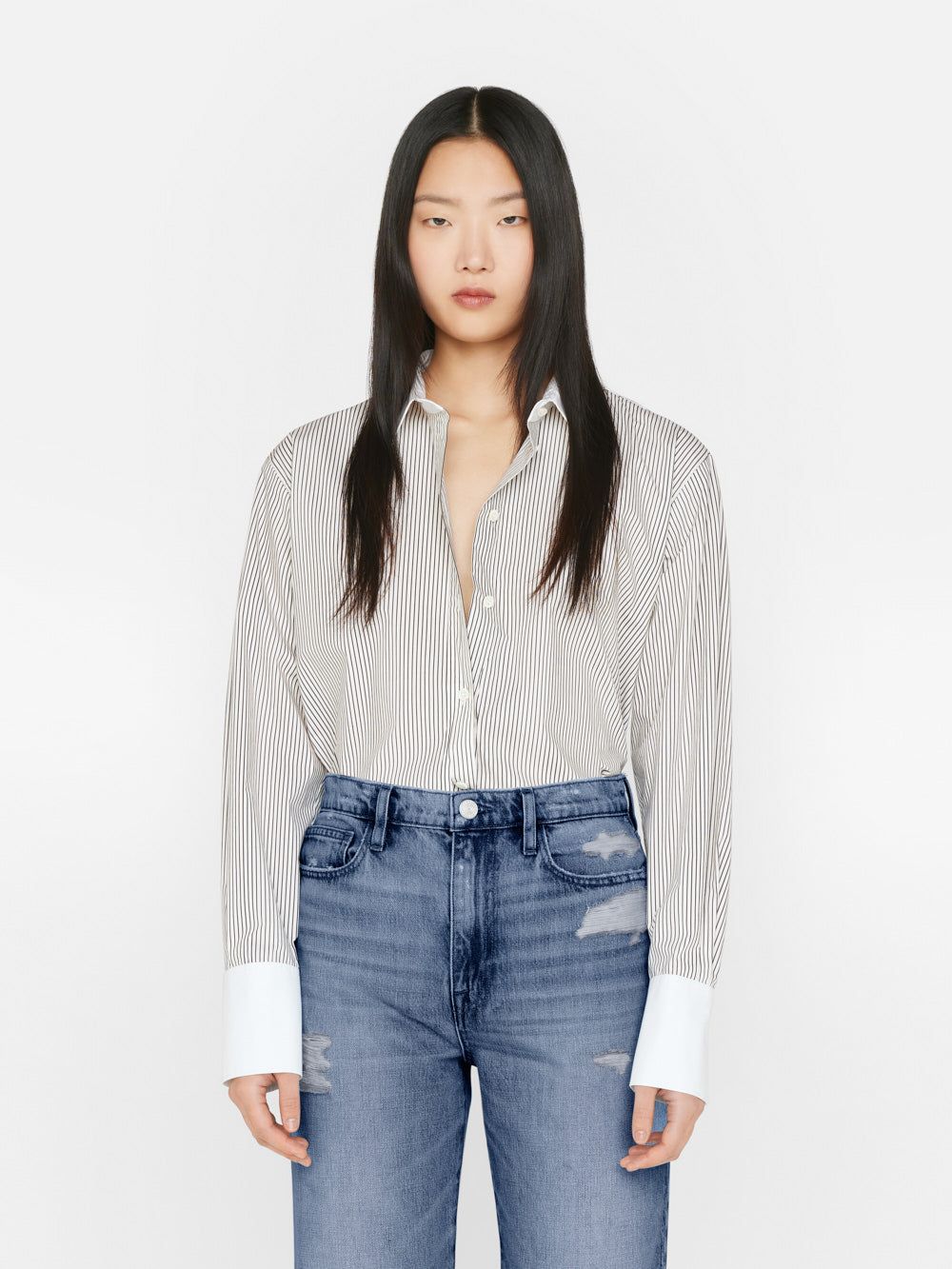 The Oversized Shirt -- Bone Multi sold by Frame Denim product image thumbnail 2