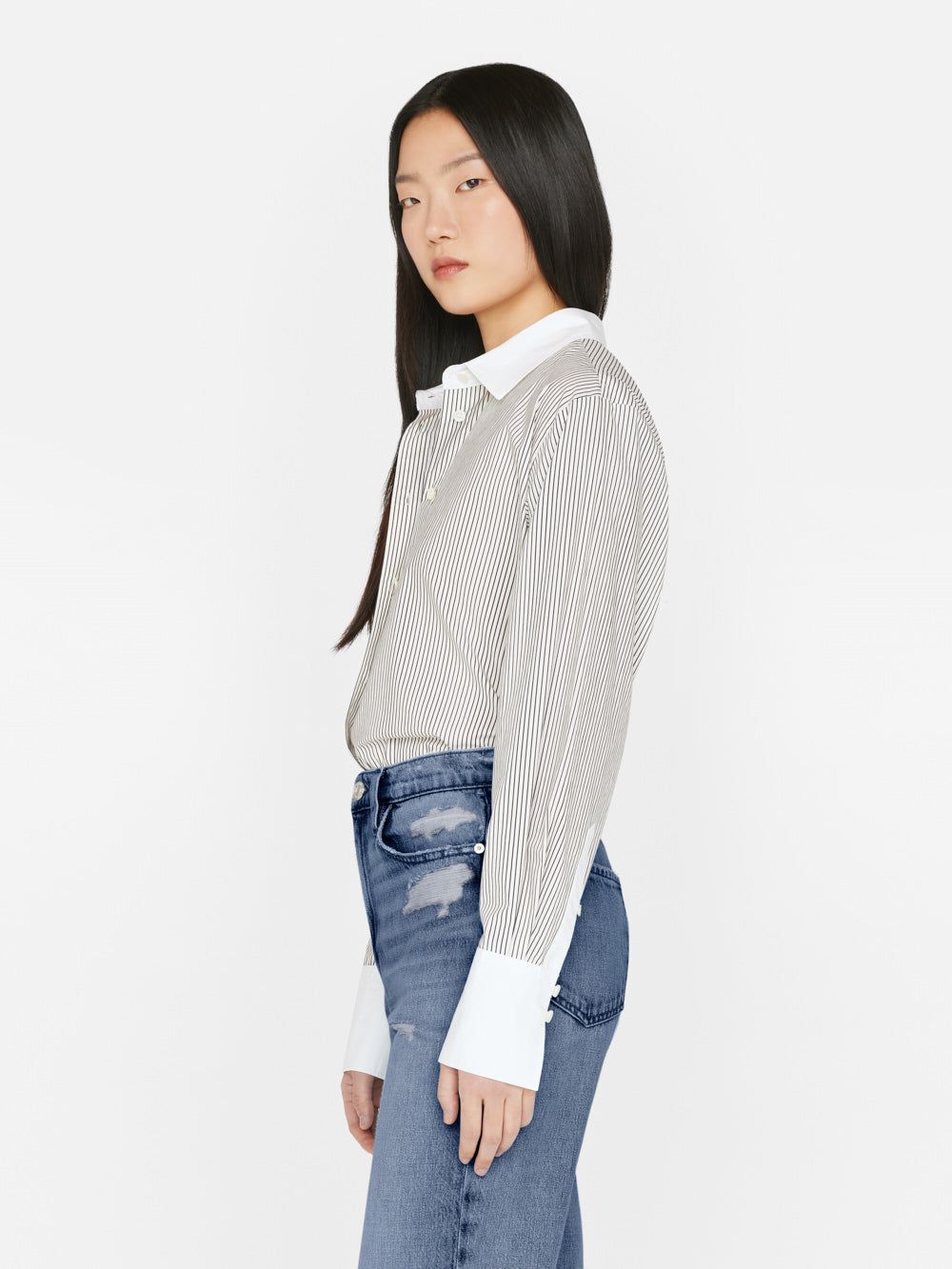 The Oversized Shirt -- Bone Multi sold by Frame Denim product image thumbnail 8