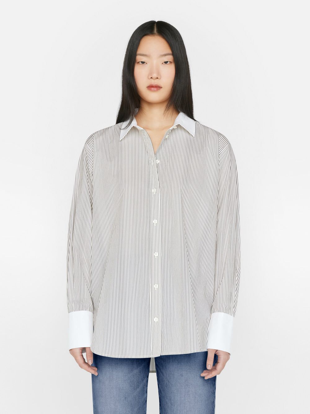 The Oversized Shirt -- Bone Multi sold by Frame Denim product image thumbnail 10