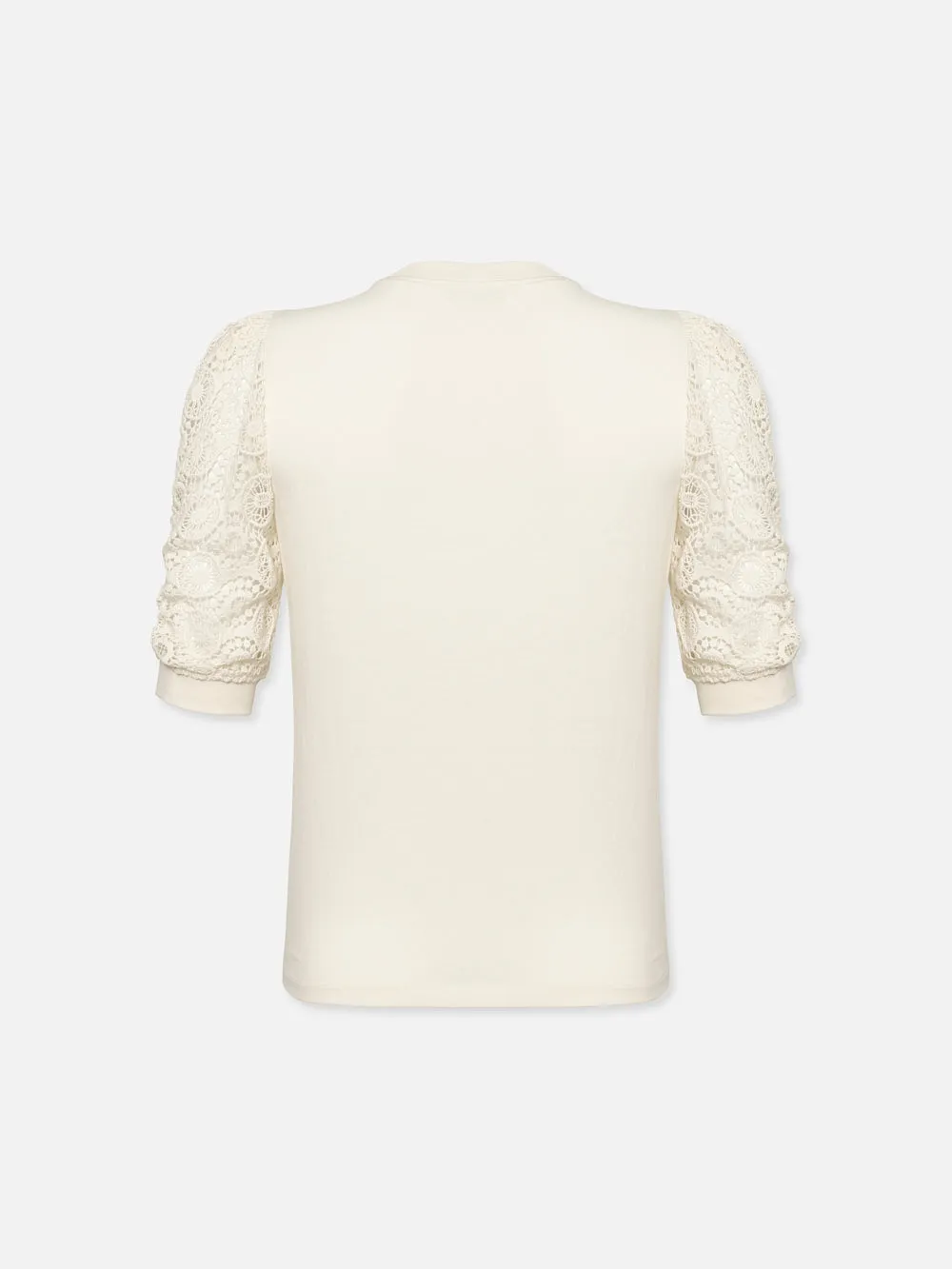 Lace Sleeve Frankie Tee -- Cream sold by Frame Denim product image thumbnail 3
