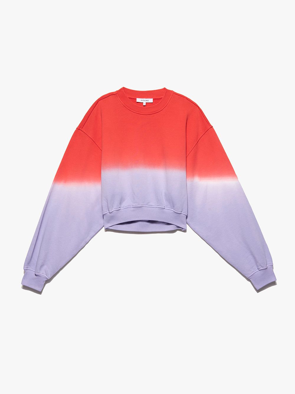 Cropped Crew Dipdye Sweatshirt -- Red Orange Multi sold by Frame Denim