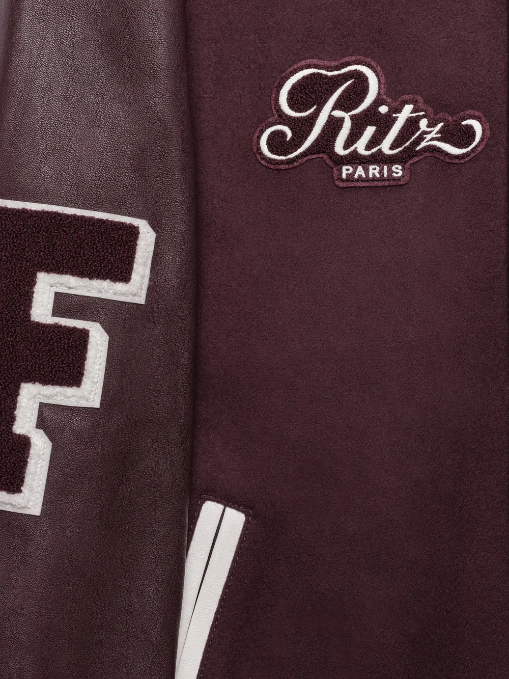 Ritz Unisex Varsity Jacket -- Bordeaux sold by Frame Denim product image thumbnail 2