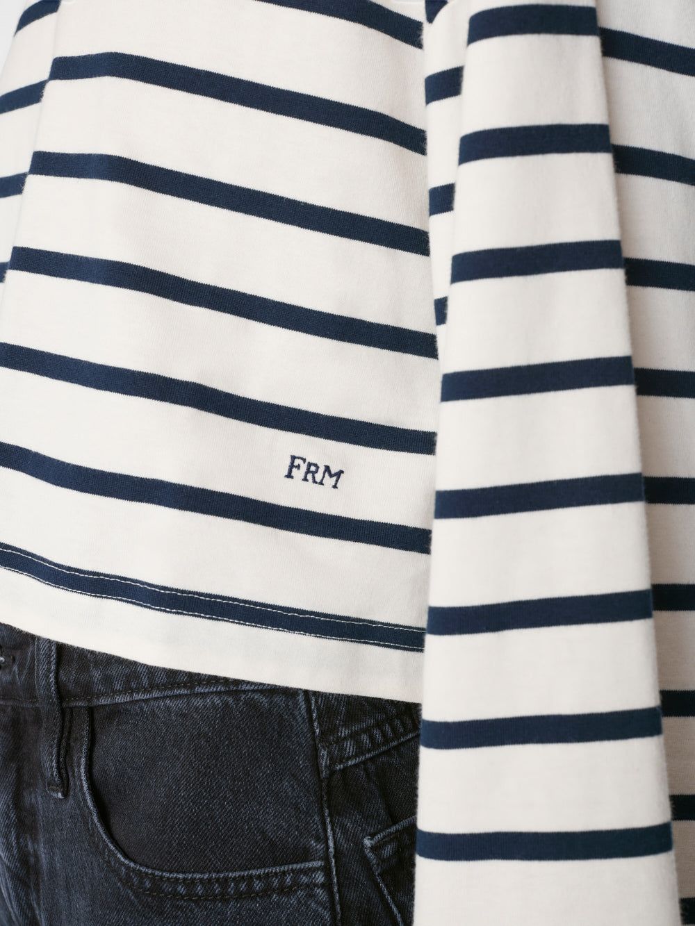 Crop Bell Sleeve Tee -- Navy Multi sold by Frame Denim product image thumbnail 3