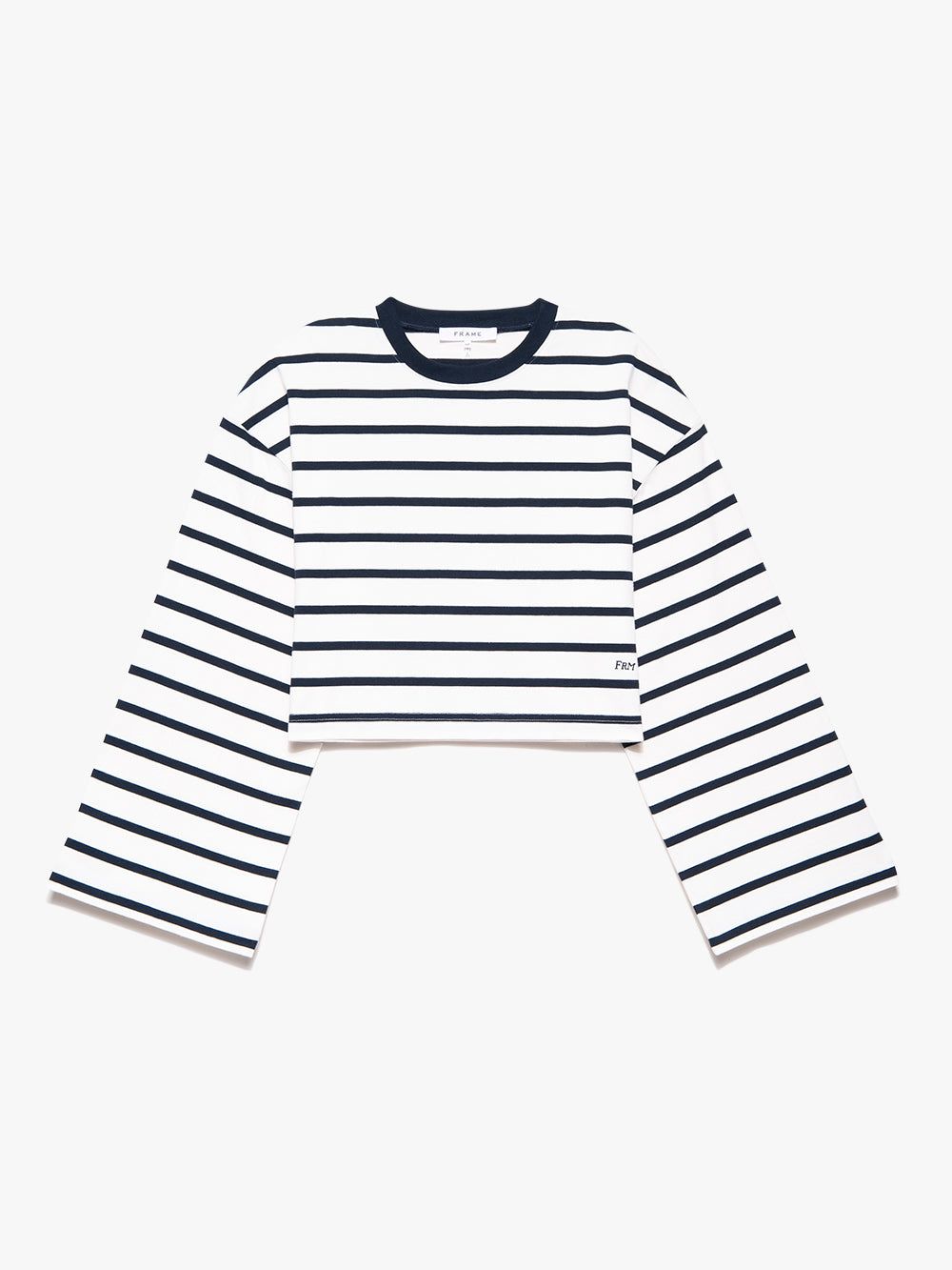 Crop Bell Sleeve Tee -- Navy Multi sold by Frame Denim product image thumbnail 7