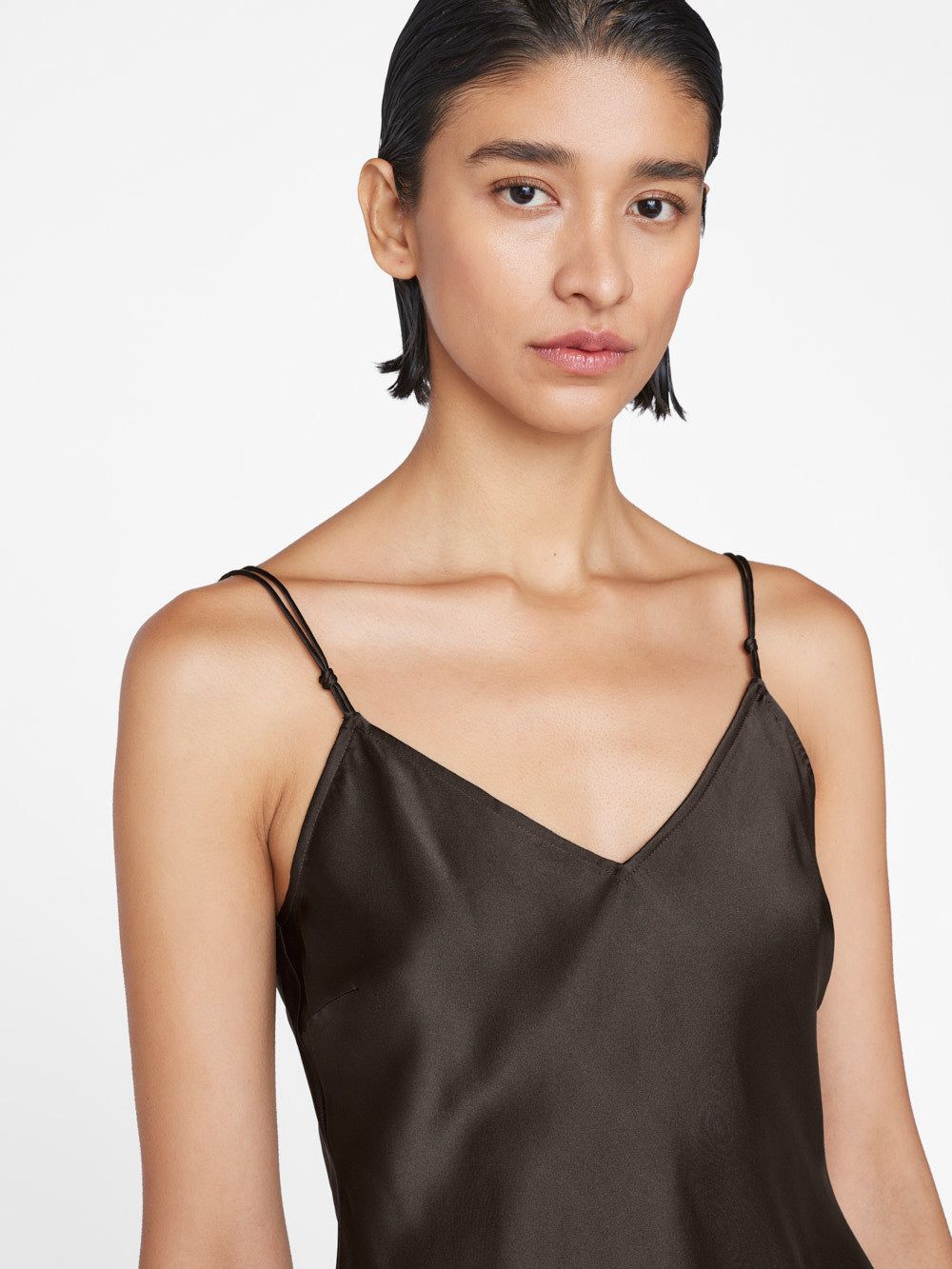 V-Neck Cami Top -- Espresso sold by Frame Denim product image thumbnail 5