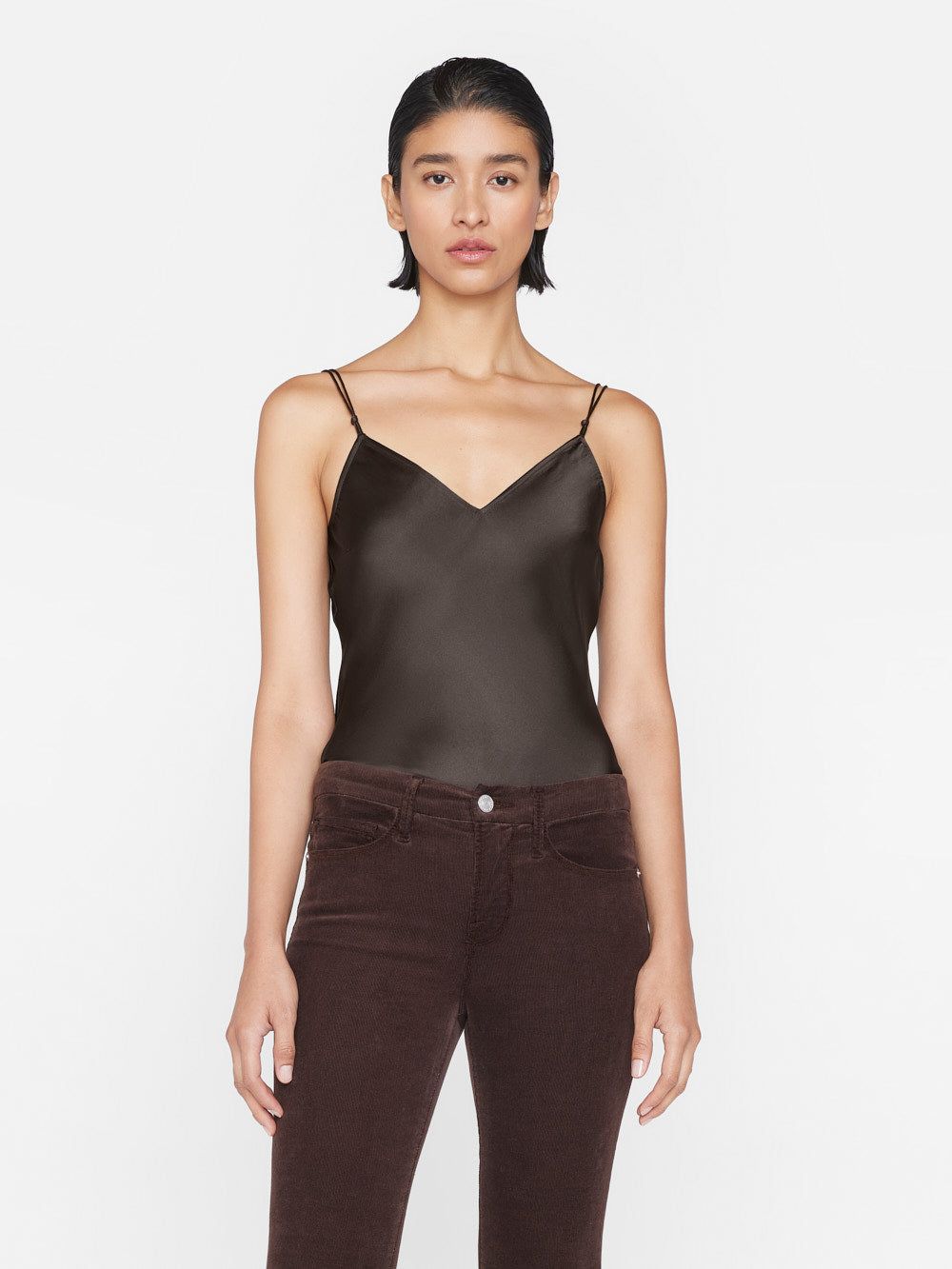V-Neck Cami Top -- Espresso sold by Frame Denim product image thumbnail 2