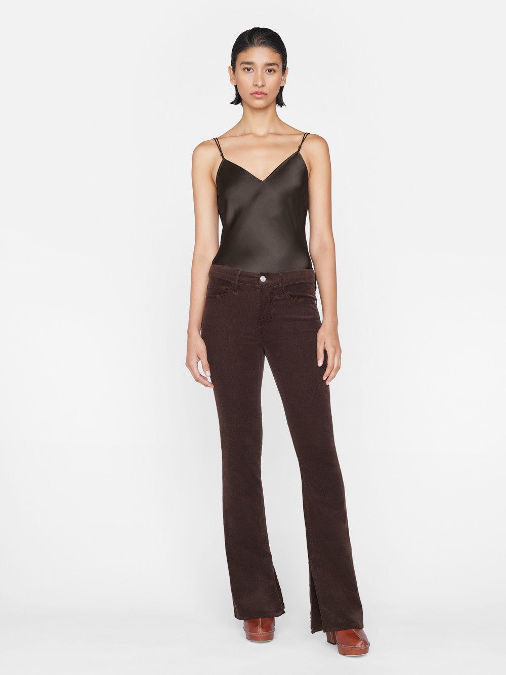 V-Neck Cami Top -- Espresso sold by Frame Denim product image thumbnail 3