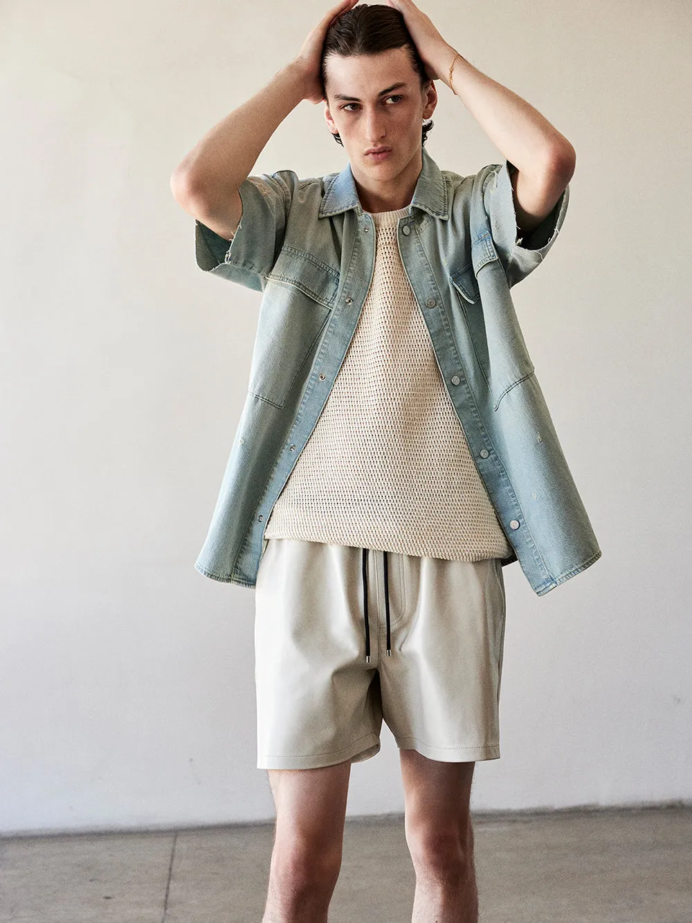 Short Sleeve Relaxed Denim Shirt -- Oahu sold by Frame Denim product image thumbnail 2