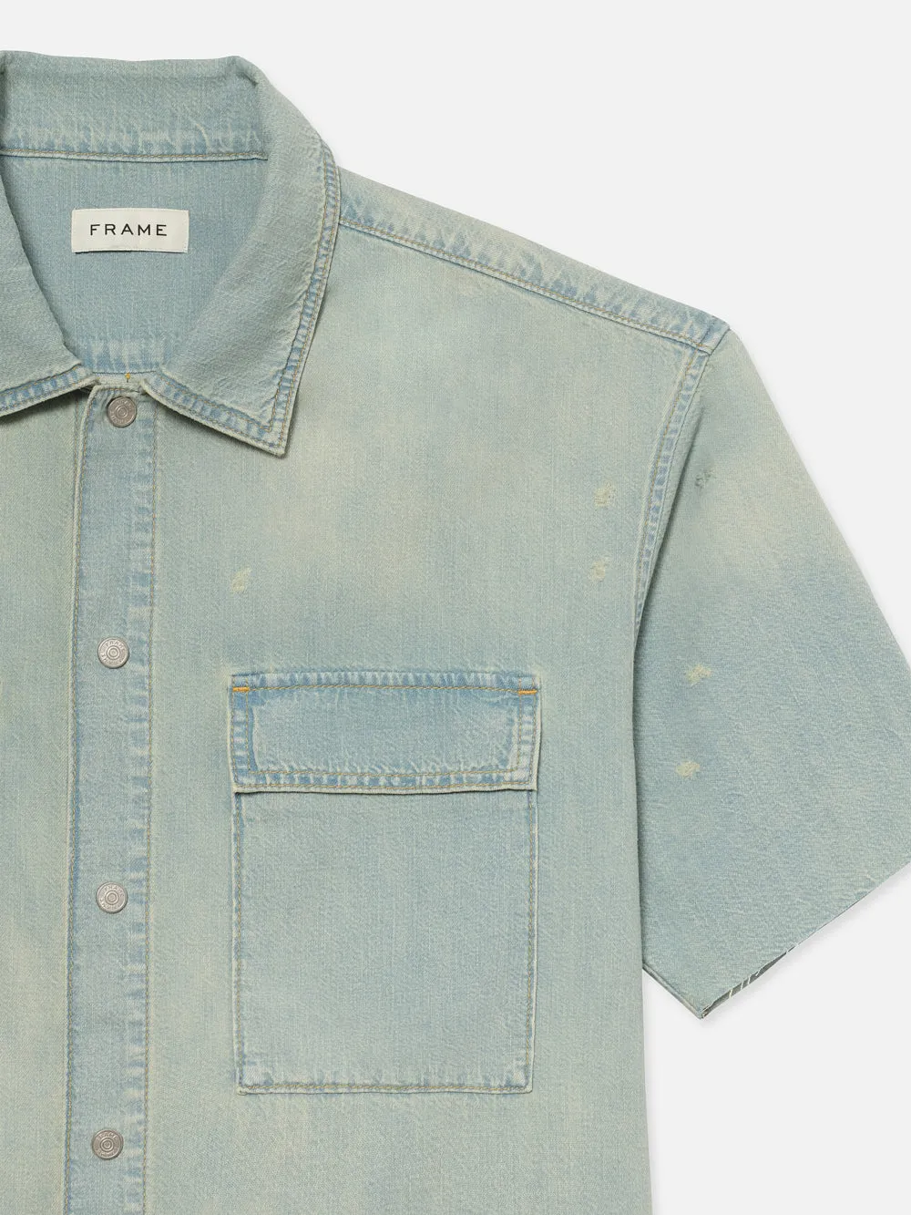 Short Sleeve Relaxed Denim Shirt -- Oahu sold by Frame Denim product image thumbnail 4