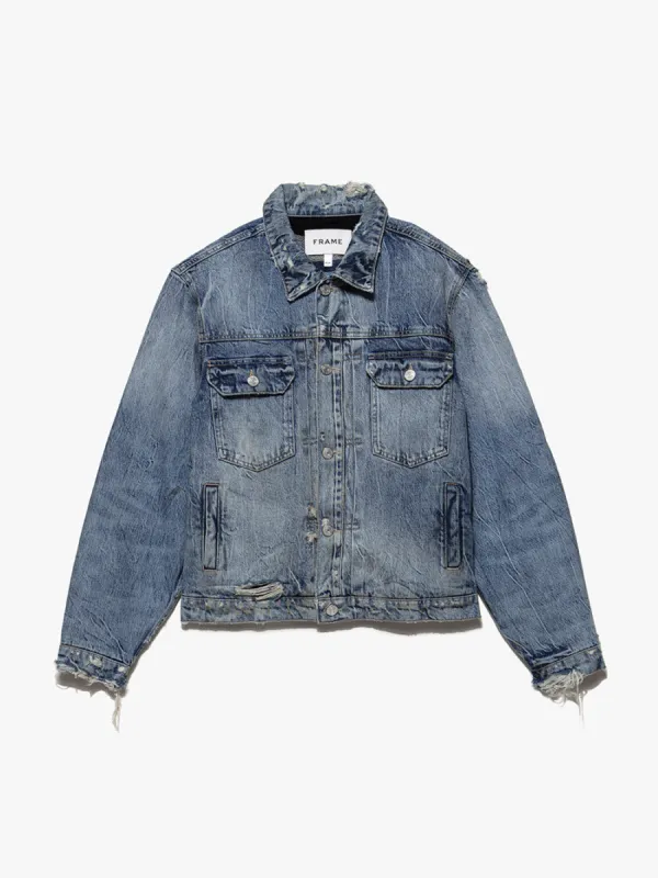 Vintage Lined Jacket -- Mar Azul Destruct made by Frame Denim