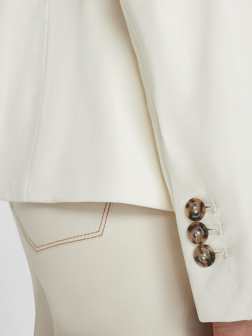The Femme Leather Blazer -- Bone sold by Frame Denim product image thumbnail 3